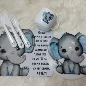 Plate Set - Blue Elephant