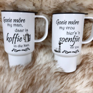 Two Goeie Môre Travel Mugs